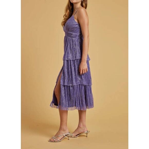 Trixxi Lavender Dreams Purple Tiered Midi Dress - XS - Picture 5 of 11